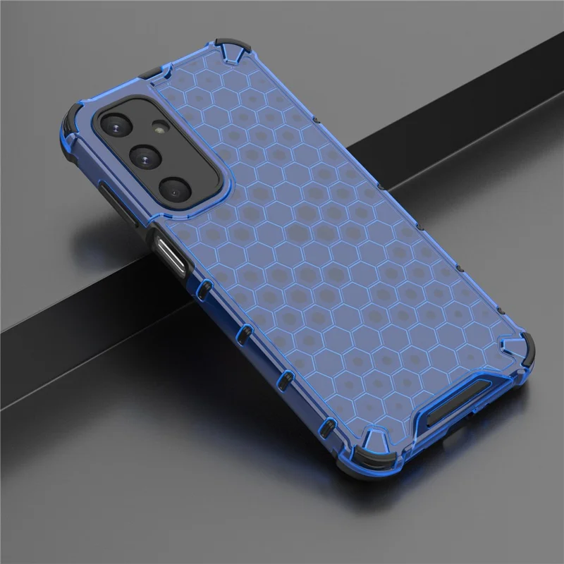 For Samsung Galaxy M35 5G Case PC+TPU Phone Cover Honeycomb Shape - Blue