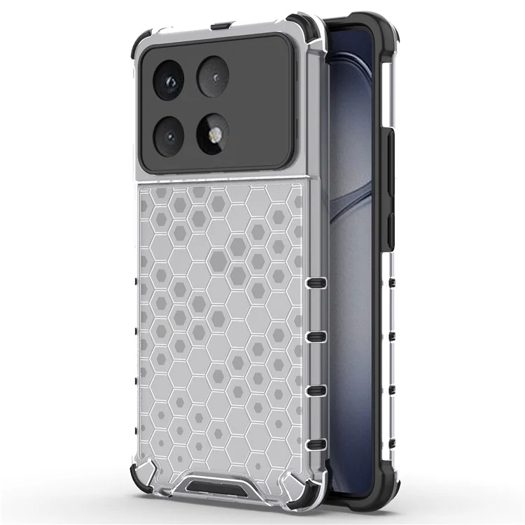 For Xiaomi Redmi K70 Ultra Case PC+TPU Phone Cover Honeycomb Shape - Grey