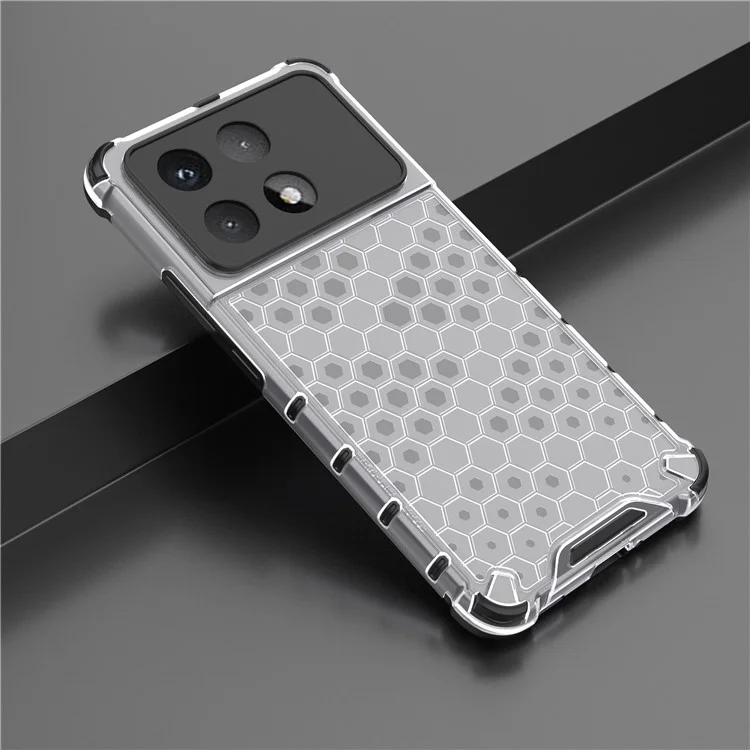 For Xiaomi Redmi K70 Ultra Case PC+TPU Phone Cover Honeycomb Shape - Grey