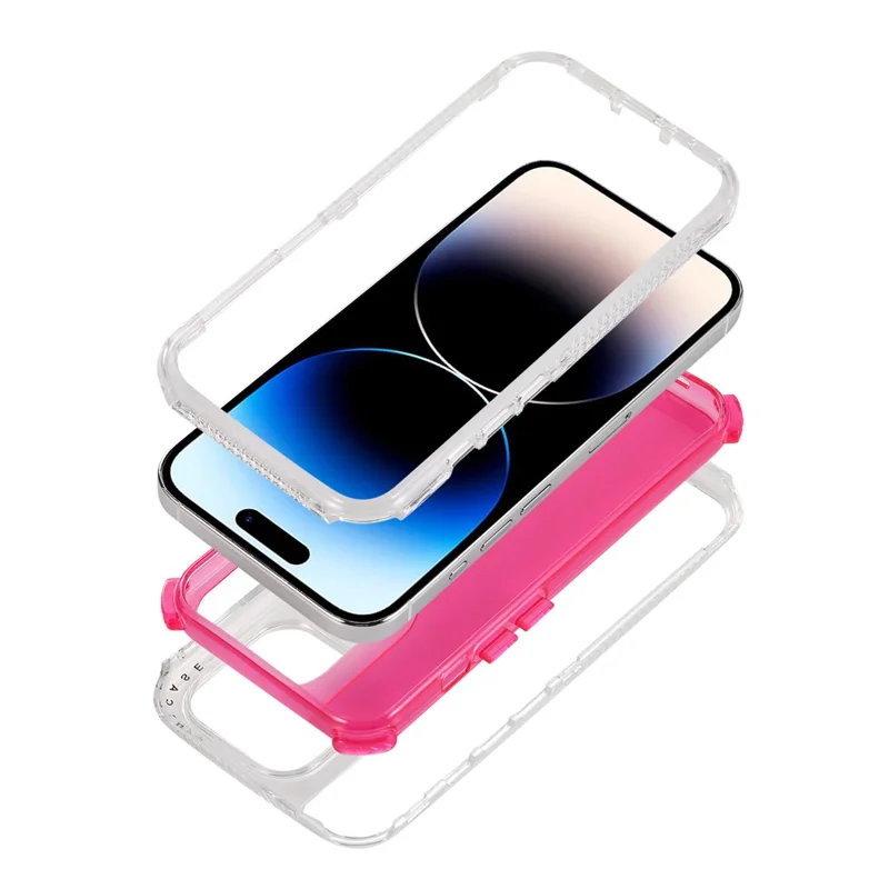 Для Iphone 16 Pro Max Case Care Case Protect PC+TPU Clear Chop Cople - Роза