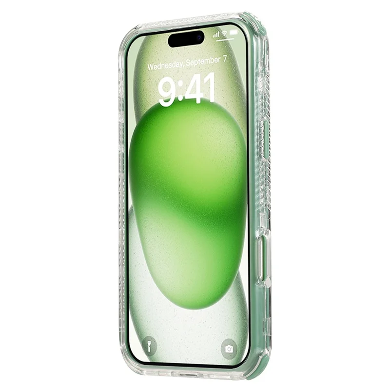 Voor iPhone 16 Plus hoesje 3-in-1 valbestendig PC+TPU telefoonhoesje - Donkergroen