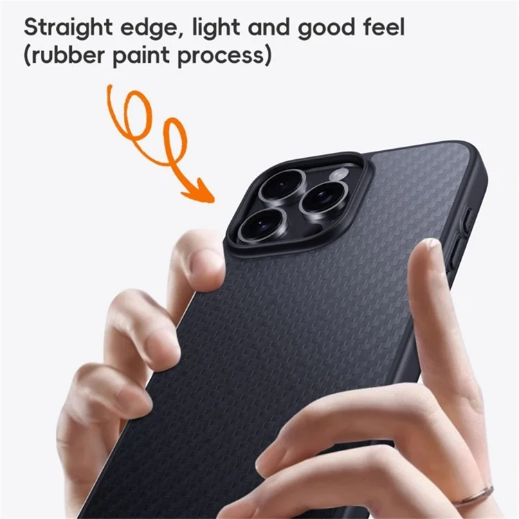 Funda Compatible con iPhone 16 MagSafe a Prueba de Golpes TPU+Fibra de Aramida Cubierta de Teléfono Textura de Fibra de Carbono