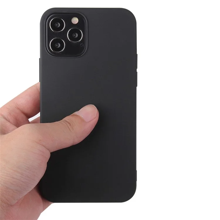 Para Iphone 16 Pro Max TPU Case de Teléfono Matte Anti-dingerprint Cubierta Protectora - Negro