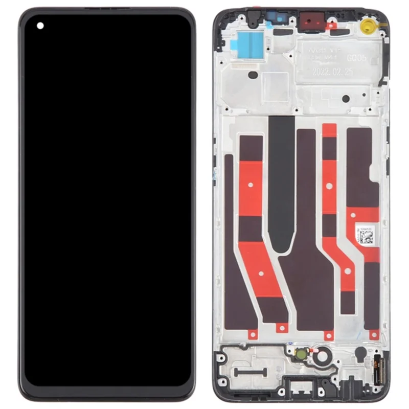 For Oppo Reno7 4G OEM Grade S AMOLED Screen and Digitizer Assembly + Frame Part (Without Logo)