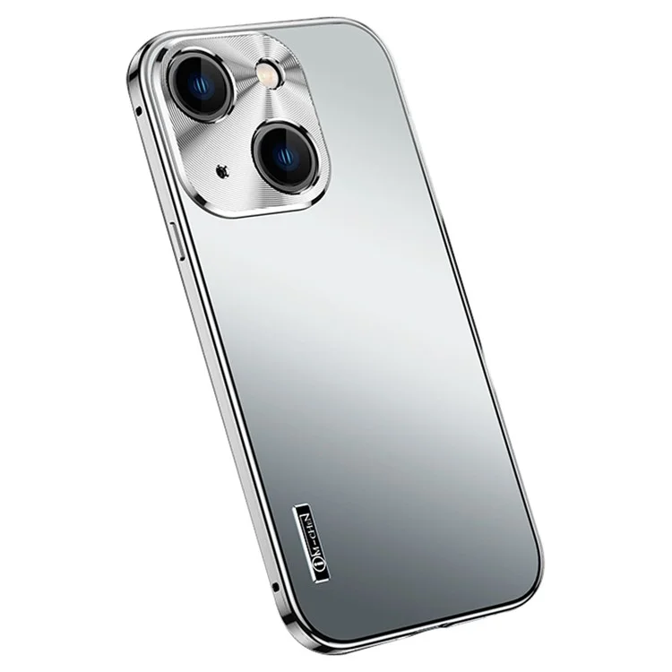 Im-chen Ultra Slim Phone Hülle Für Iphone 14, Anti-droge-schutzmattelefonabdeckung Mit Metallrahmen - Silber-
