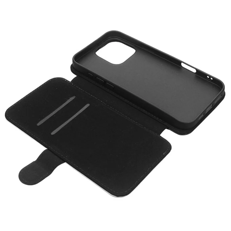 For iPhone 16 Pro Case PU Leather Sublimation Blank Smart Phone Cover with Card Holder