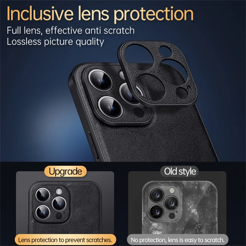 SULADA For iPhone 16 Pro Max Case PU Leather+TPU+PC Back Phone Cover - Black