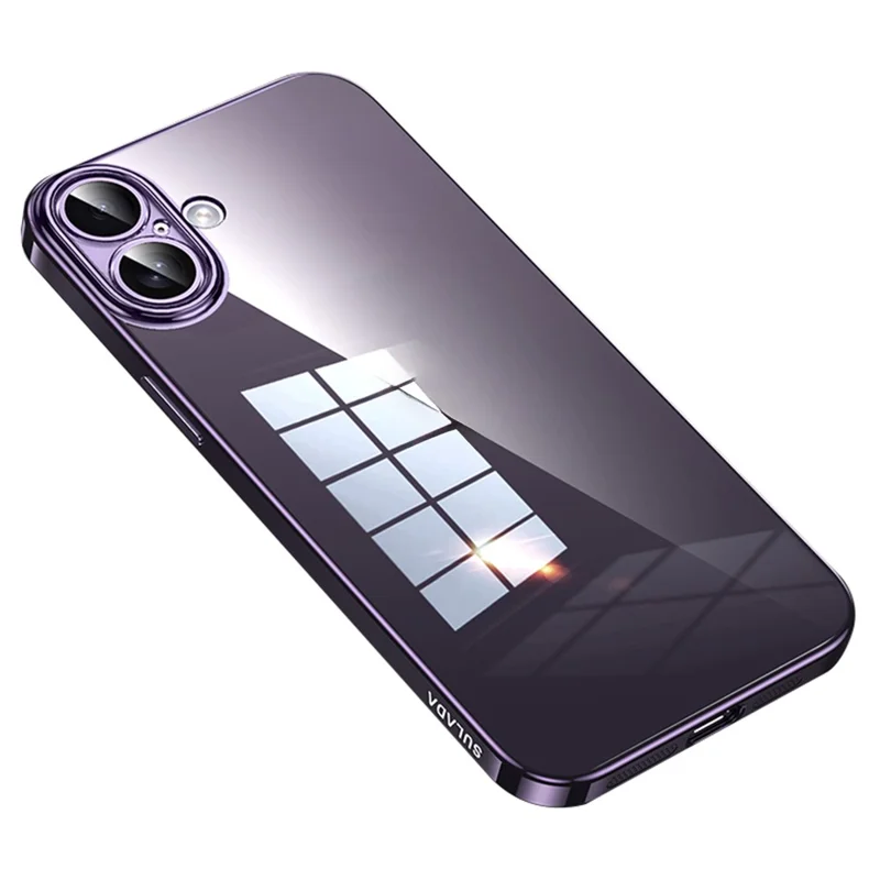 Sulada Para Iphone 16 Plus Case Ultra Delgada TPU TPU Clear Phone Cover - Púrpura