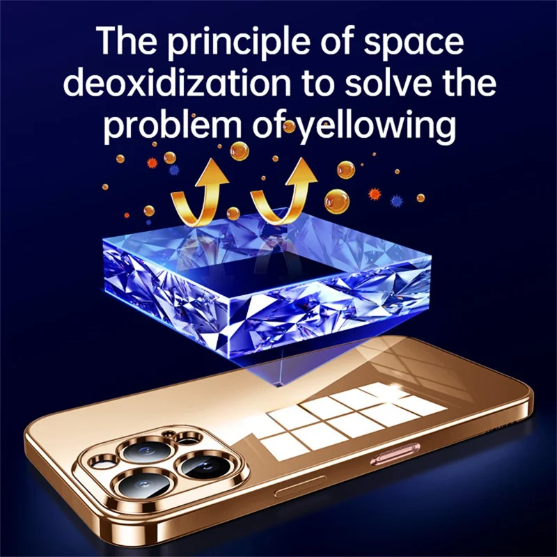 SULADA For iPhone 16 Pro Case Ultra-Thin Electroplated TPU Clear Phone Cover - Gold