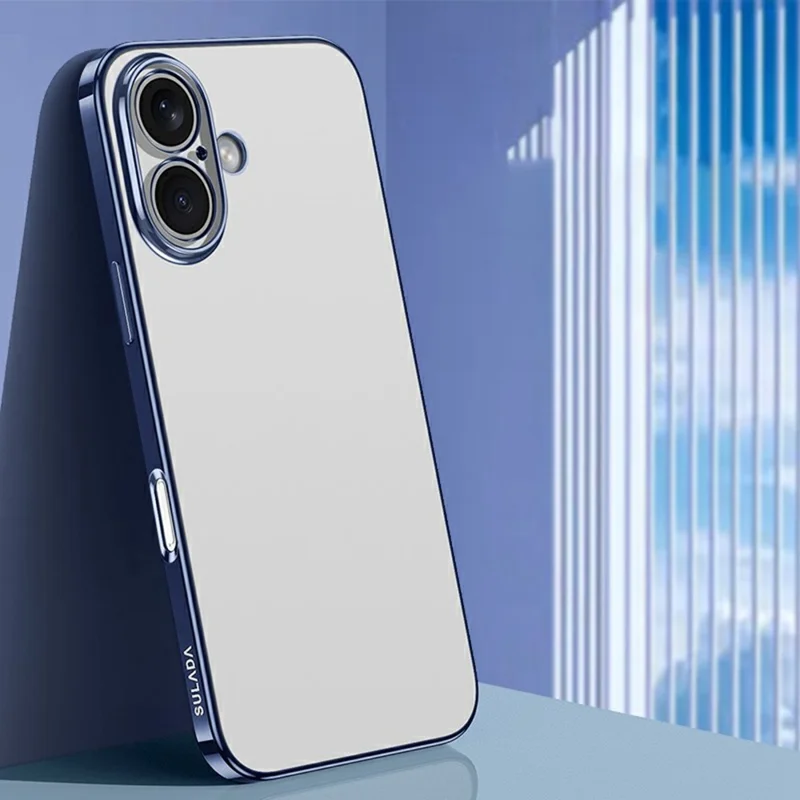 Sulada Для Iphone 16 Plus Case Acelplated ag Matte Anti-finger Print Tpu Cople - Синий