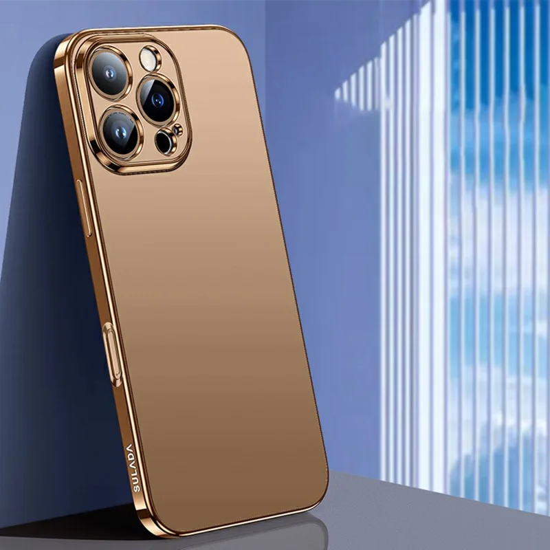 Sulada Per Iphone 16 Pro Case Electroplated AG Matte Anti-Fingerprint TPU Cover Del Telefono - Oro
