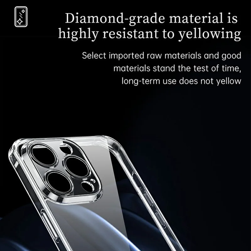 Sulada Para Iphone 16 Pro Clear Case TPU +caja de Teléfono a Prueba de Amortiguadores de Vidrio Templado - Transparente