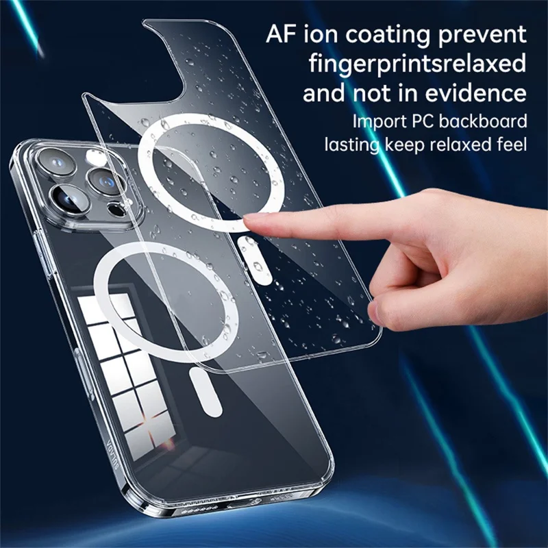 SULADA For iPhone 16 Pro Max Case Built-In Lens Film TPU+PC Phone Cover Compatible with MagSafe - Transparent