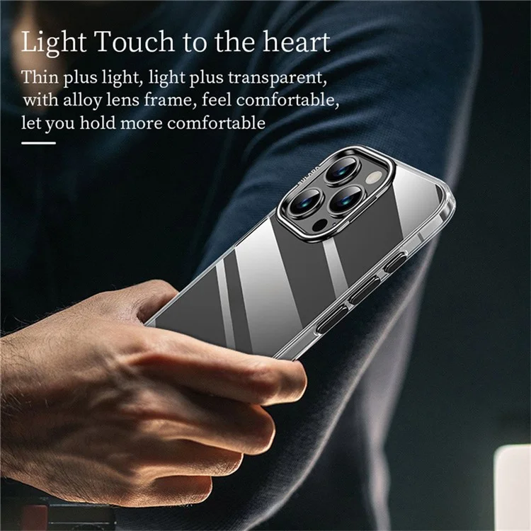 SULADA For iPhone 16 Pro Max Case Folding Camera Kickstand TPU+PC Clear Phone Cover - Black