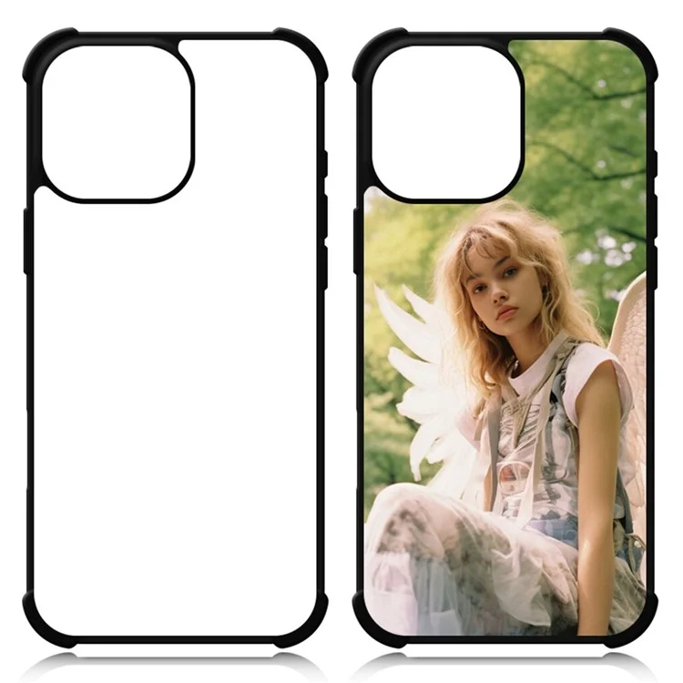 10 Stück / Packung für iPhone 16 Pro Case Four Corners Anti-Drop PC+TPU Phone Cover Support Heat Transfer Printing