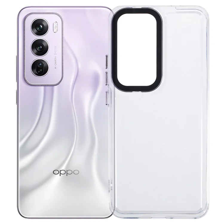Para Oppo Reno12 5G (Global) Clear Phone Case PC+TPU Hybrid Back Cover - Transparente