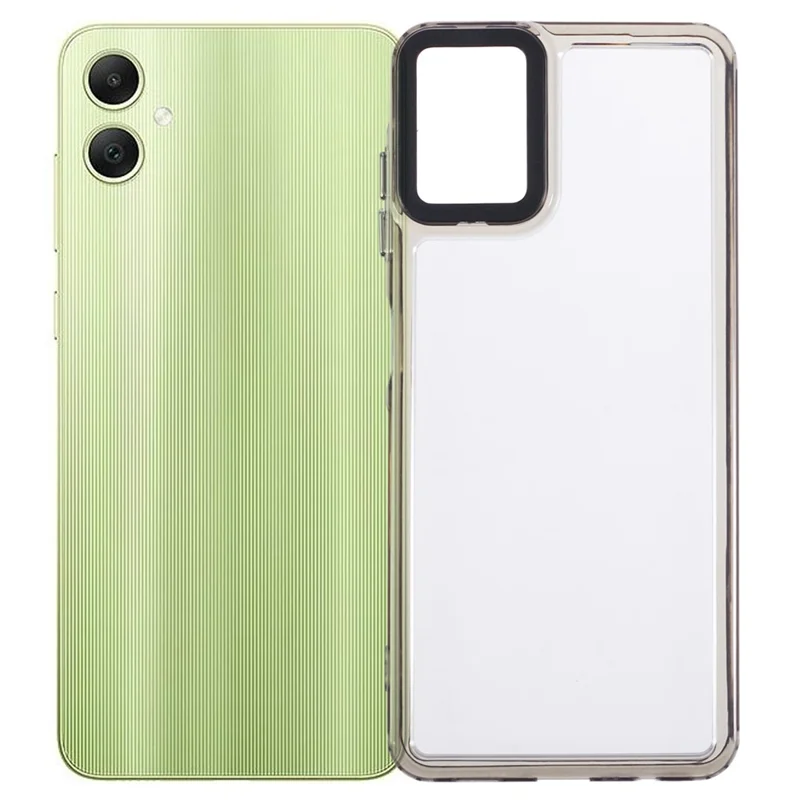 For Samsung Galaxy A06 4G Clear Phone Case PC+TPU Hybrid Back Cover - Transparent Black