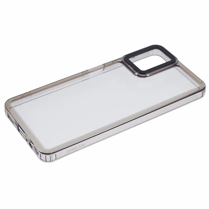 For Samsung Galaxy A06 4G Clear Phone Case PC+TPU Hybrid Back Cover - Transparent Black