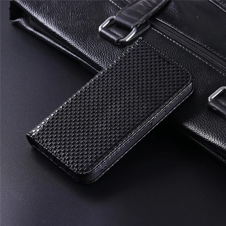 Para Vivo S12 Full Protection PU Cuero Case de Cuero Textura Magnética Autoconsorbida de la Billetera Cubierta Del Teléfono Celular - Negro