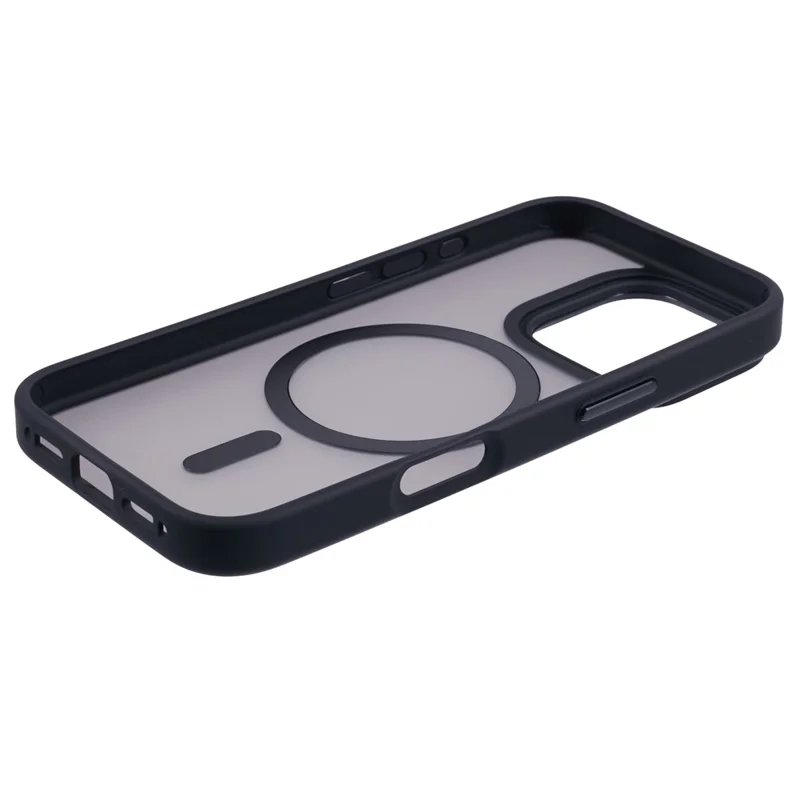 For iPhone 16 Pro Max Case Compatible with MagSafe TPU+PC Rubberized Finish Phone Cover - Black