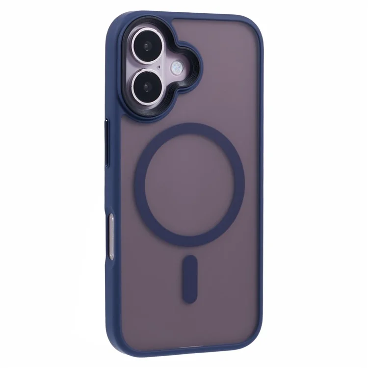 Pour Iphone 16 Plus Case Compatible Avec Magsafe Tpu + pc Caxe de Téléphone à Finition Caoutchoutée - Bleu