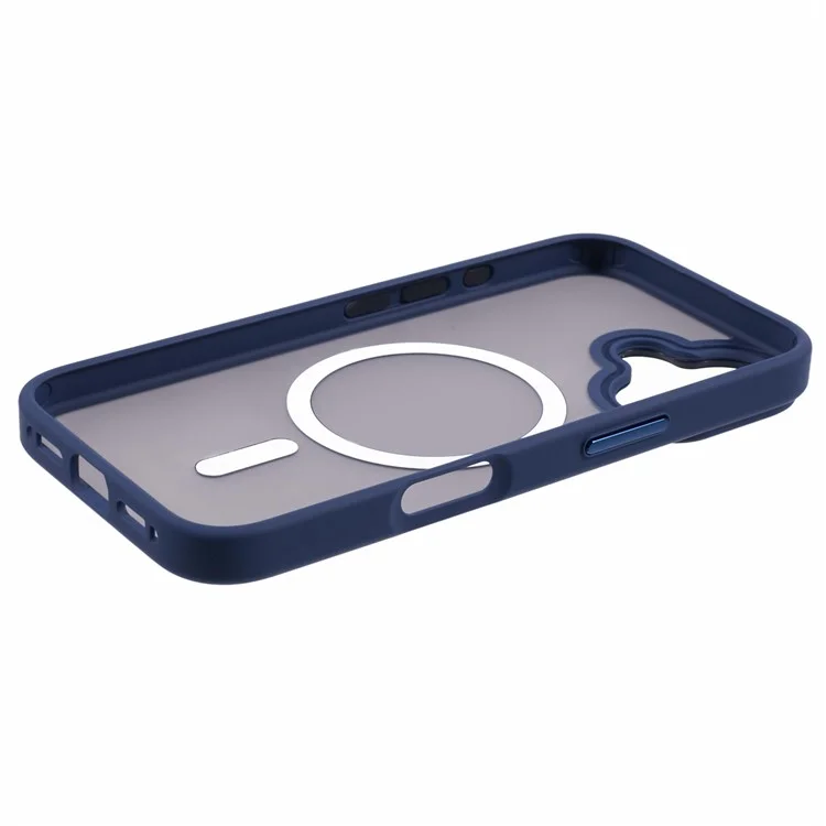 Pour Iphone 16 Plus Case Compatible Avec Magsafe Tpu + pc Caxe de Téléphone à Finition Caoutchoutée - Bleu