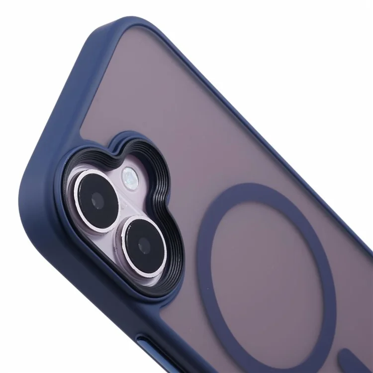 Pour Iphone 16 Plus Case Compatible Avec Magsafe Tpu + pc Caxe de Téléphone à Finition Caoutchoutée - Bleu