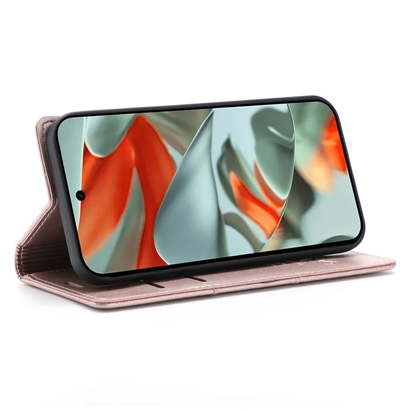 For Google Pixel 9 Pro XL Wallet Case Magnetic Closing Leather Phone Cover - Rose Gold