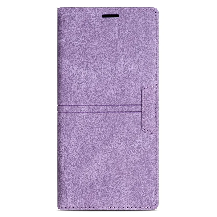 For iPhone 16 Plus Wallet Case Magnetic Closing Leather Phone Cover - Purple