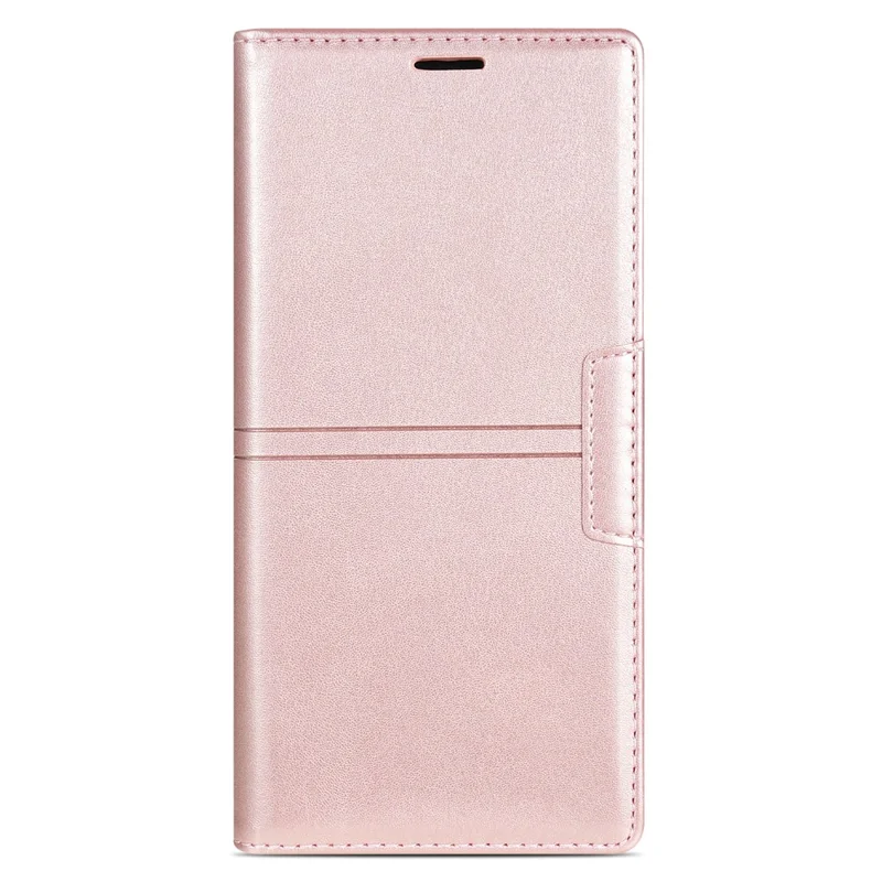 For iPhone 16 Plus Wallet Case Magnetic Closing Leather Phone Cover - Rose Gold
