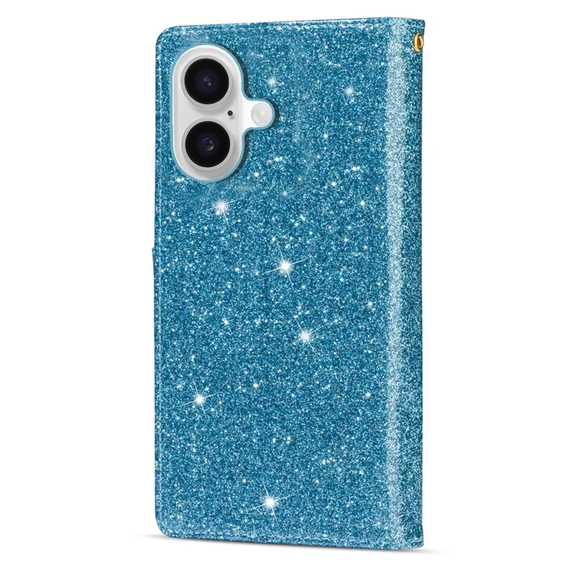 Для Iphone 16 Plus Case Starry Sky Carging Leather Wallet Cover Phone - Синий