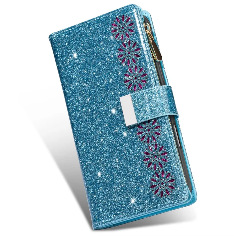 Для Iphone 16 Plus Case Starry Sky Carging Leather Wallet Cover Phone - Синий