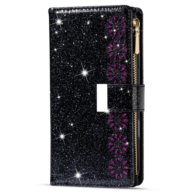 Para Google Pixel 9 Pro XL Case Starry Sky Talling Leather Willet Telep Cubierta - Negro