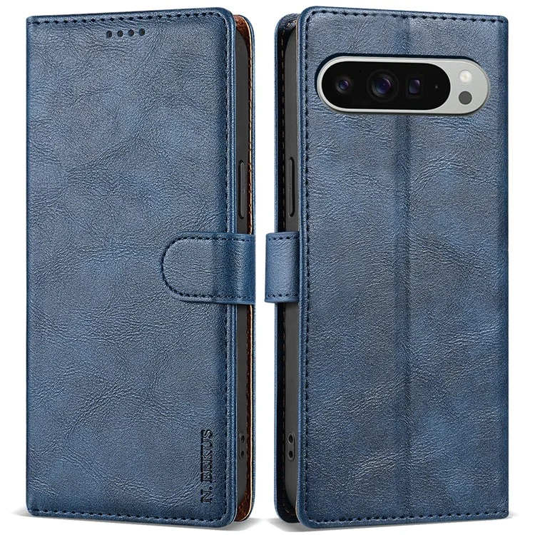 n. Bekus CSJ-001 Pour Google Pixel 9 / 9 pu Stand Case pu Leather Wallet Téléphone - Bleu