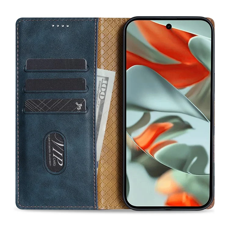 n. Bekus CSJ-001 Pour Google Pixel 9 / 9 pu Stand Case pu Leather Wallet Téléphone - Bleu