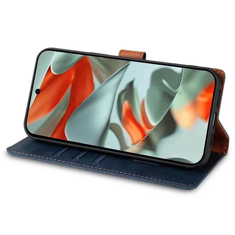 n. Bekus CSJ-001 Pour Google Pixel 9 / 9 pu Stand Case pu Leather Wallet Téléphone - Bleu