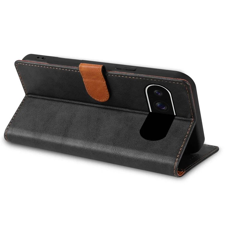 n. Bekus CSJ-001 Para Google Pixel 9 Pro XL Stand Case PU Cubierta de Teléfono de Cuero de Cuero - Negro