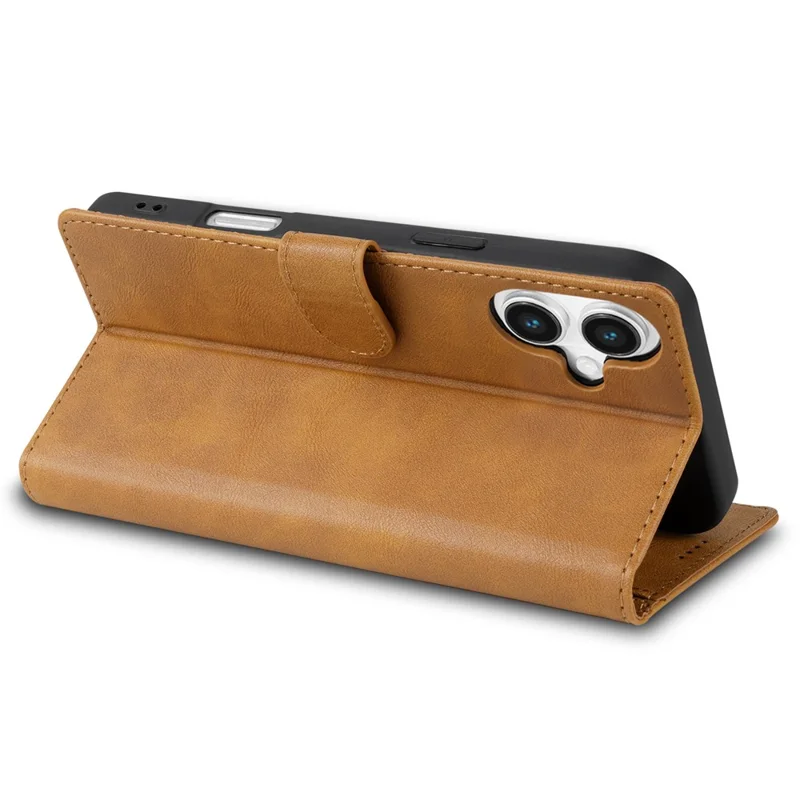 N.BEKUS CSJ-001 per iPhone 16 Stand Case Custodia in pelle PU - Marrone
