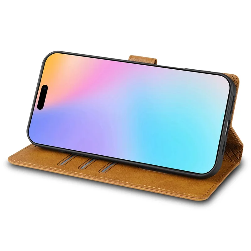 N.BEKUS CSJ-001 per iPhone 16 Stand Case Custodia in pelle PU - Marrone