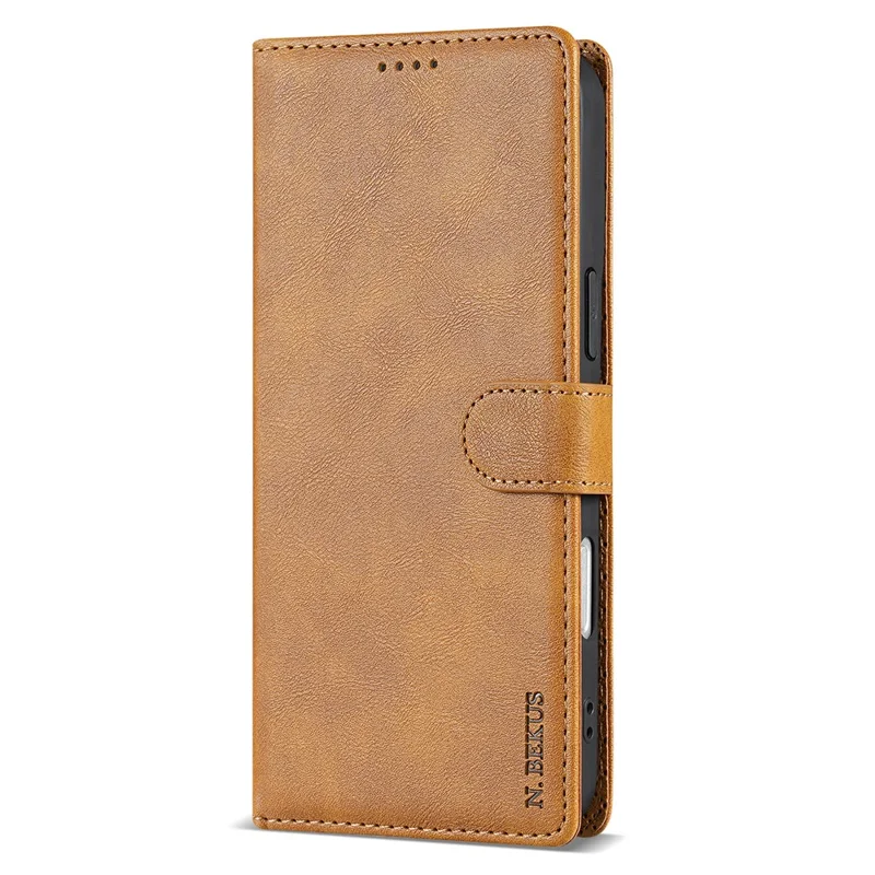 N.BEKUS CSJ-001 per iPhone 16 Stand Case Custodia in pelle PU - Marrone