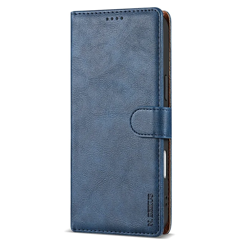 n. Bekus CSJ-001 Para Iphone 16 Plus Stand Case PU Cuero de Cuero Cover de la Billetera - Azul