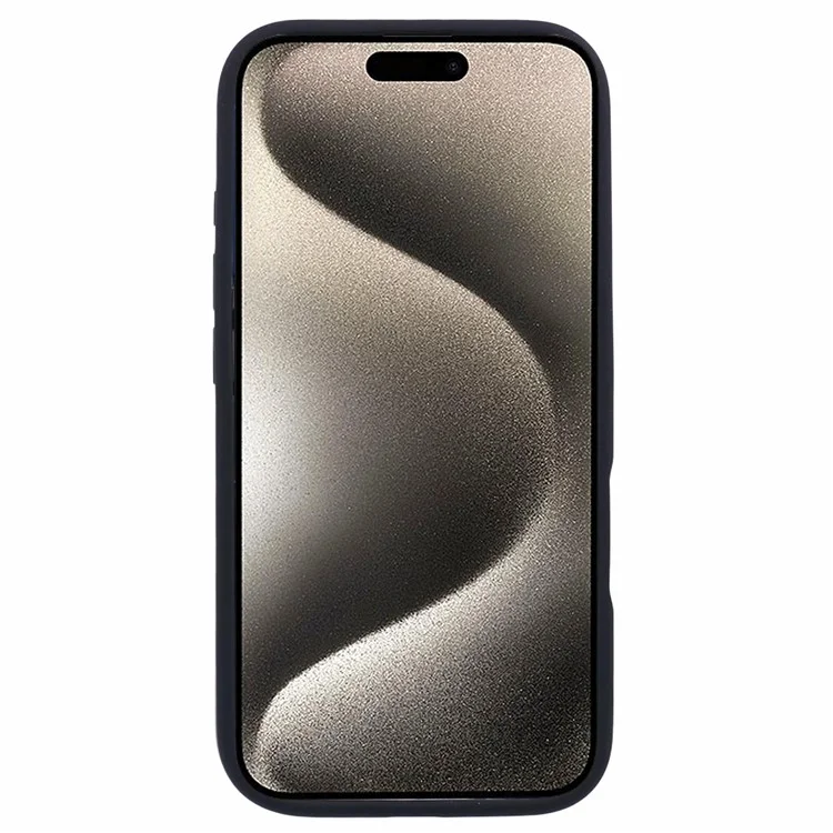 For iPhone 16 Plus Case PC+Liquid Silicone Protective Phone Cover with Microfiber Lining - Black