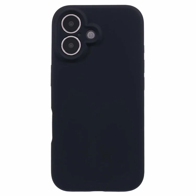 For iPhone 16 Plus Case PC+Liquid Silicone Protective Phone Cover with Microfiber Lining - Black