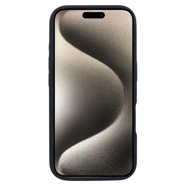 For iPhone 16 Case PC+Liquid Silicone Anti-Scratch Lining Phone Cover - Schwarz