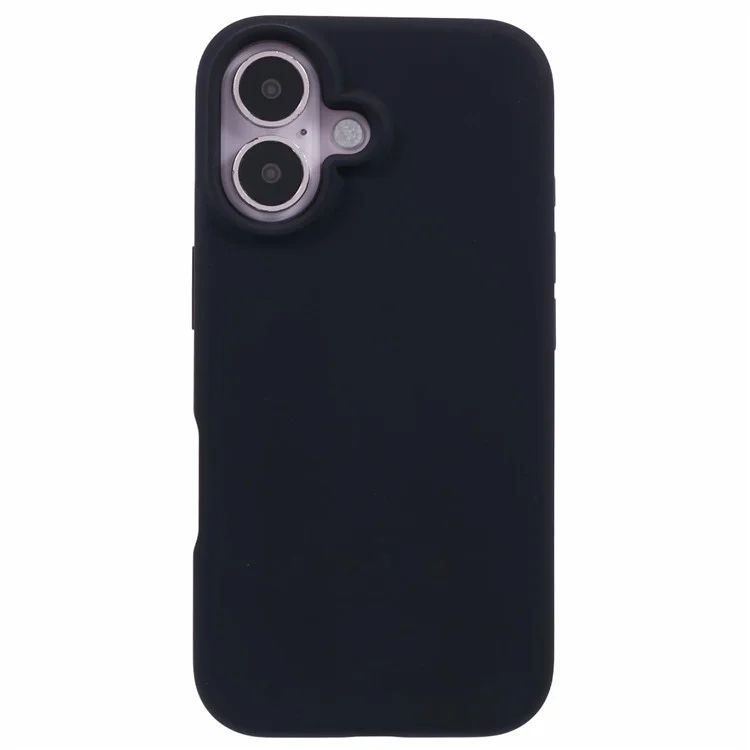 For iPhone 16 Case PC+Liquid Silicone Anti-Scratch Lining Phone Cover - Schwarz