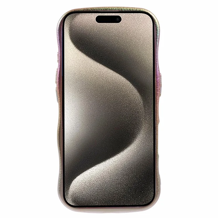 For iPhone 16 Plus Case Curly Shape Love Heart TPU Phone Cover Iridescent Gradient -  Cover Iridescent Gradient - Colorful Purple