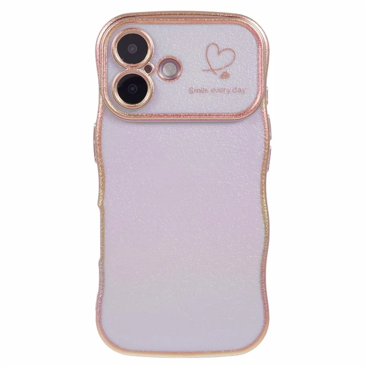 For iPhone 16 Plus Case Curly Shape Love Heart TPU Phone Cover Iridescent Gradient -  Cover Iridescent Gradient - Colorful Purple