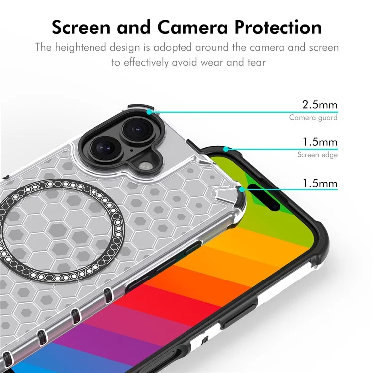 ENKAY HAT PRINCE For iPhone 16 Plus Case Compatible with MagSafe TPU+PC Phone Cover with Screen Film - White