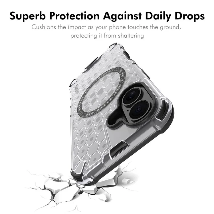 ENKAY HAT PRINCE For iPhone 16 Plus Case Compatible with MagSafe TPU+PC Phone Cover with Screen Film - White