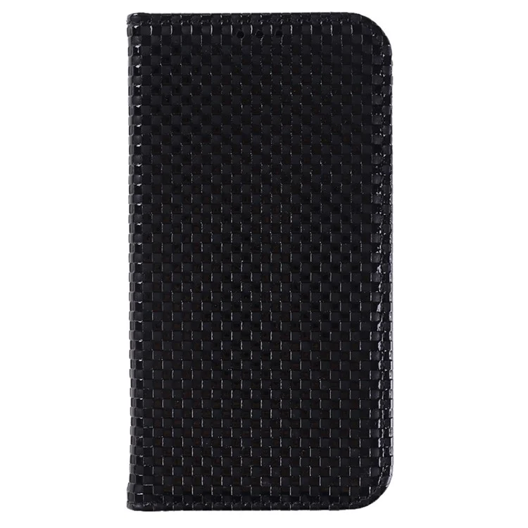 For Samsung Galaxy A03s (164.2 x 75.9 x 9.1mm) Shockproof Phone Flip Wallet Case Anti-wear PU Leather Grid Texture Phone Cover Stand - Black